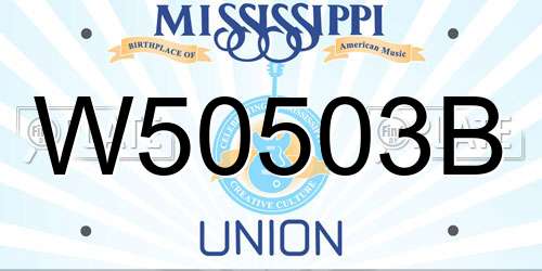 W50503B Mississippi License Plate