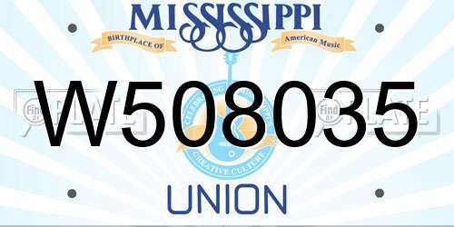 W508035 Mississippi License Plate