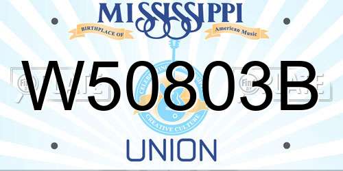 W50803B Mississippi License Plate