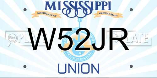 W52JR Mississippi License Plate