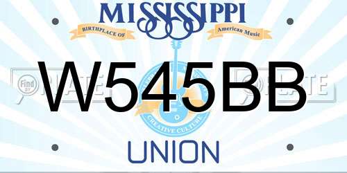 W545BB Mississippi License Plate