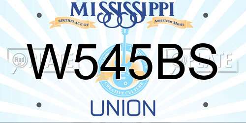 W545BS Mississippi License Plate