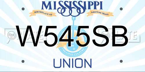 W545SB Mississippi License Plate