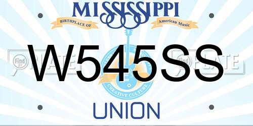 W545SS Mississippi License Plate