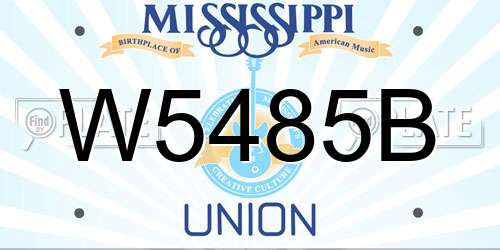W5485B Mississippi License Plate