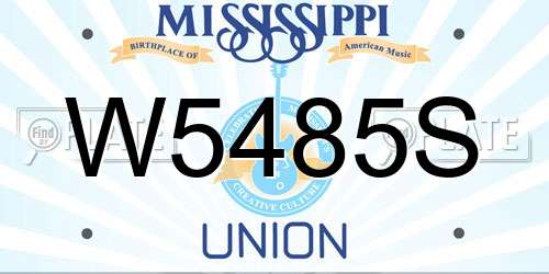 W5485S Mississippi License Plate