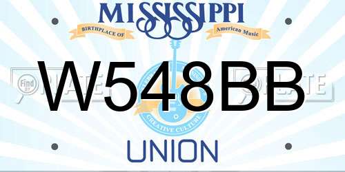 W548BB Mississippi License Plate