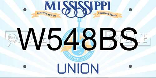 W548BS Mississippi License Plate