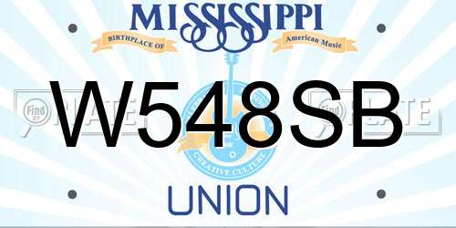 W548SB Mississippi License Plate