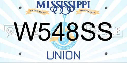 W548SS Mississippi License Plate