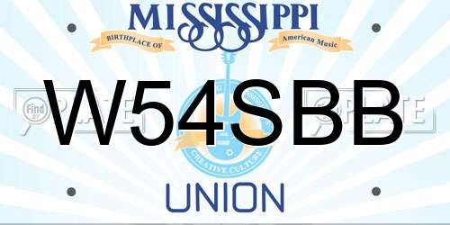 W54SBB Mississippi License Plate