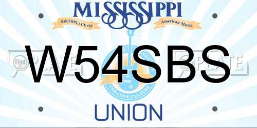 W54SBS Mississippi License Plate