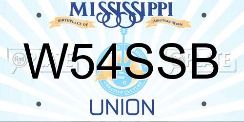 W54SSB Mississippi License Plate