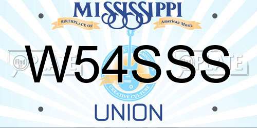 W54SSS Mississippi License Plate