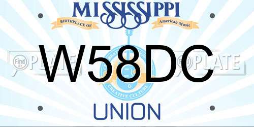W58DC Mississippi License Plate