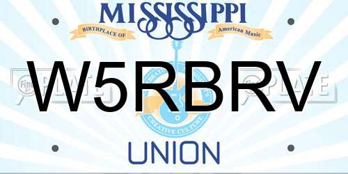 W5RBRV Mississippi License Plate