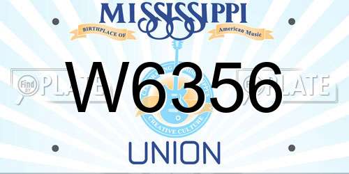 W6356 Mississippi License Plate