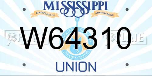 W64310 Mississippi License Plate