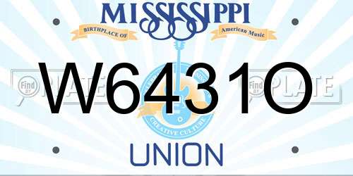 W6431O Mississippi License Plate