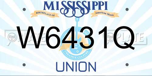 W6431Q Mississippi License Plate