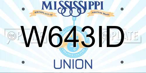 W643ID Mississippi License Plate