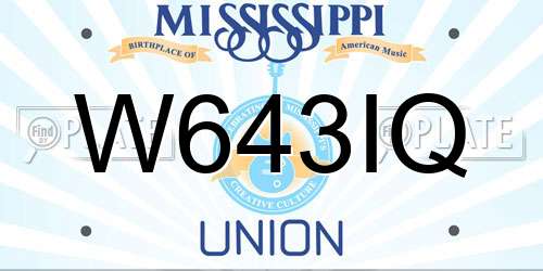 W643IQ Mississippi License Plate