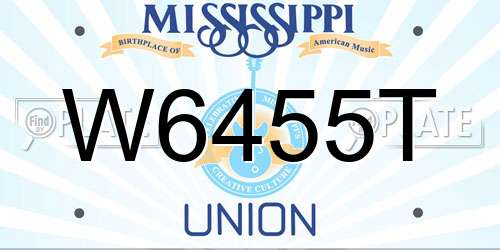 W6455T Mississippi License Plate