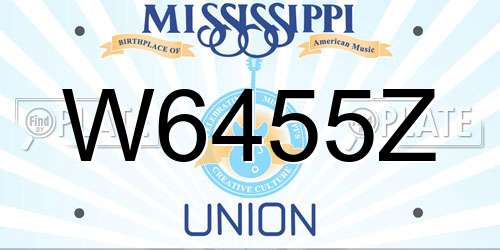 W6455Z Mississippi License Plate