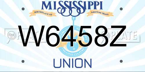 W6458Z Mississippi License Plate