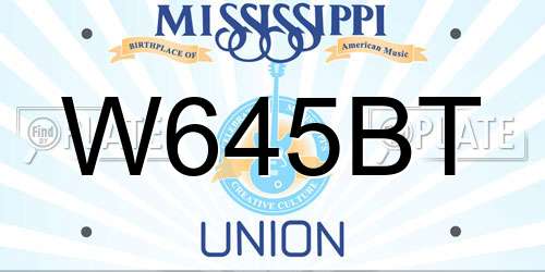 W645BT Mississippi License Plate