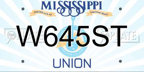W645ST Mississippi License Plate