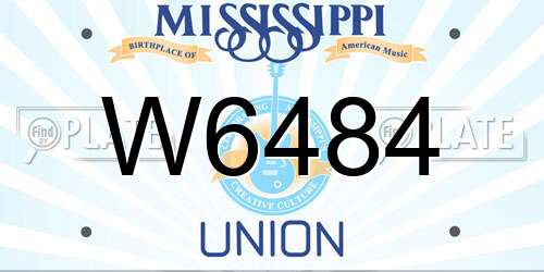 W6484 Mississippi License Plate