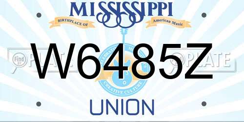 W6485Z Mississippi License Plate