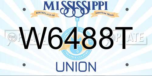 W6488T Mississippi License Plate