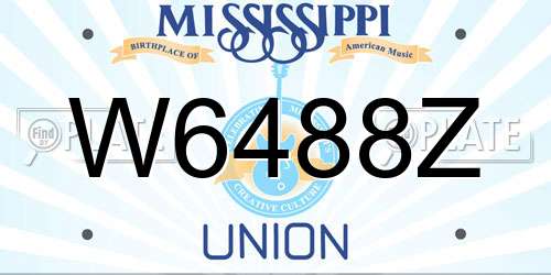 W6488Z Mississippi License Plate