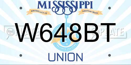 W648BT Mississippi License Plate