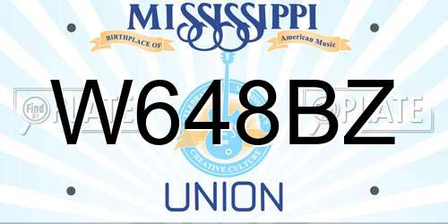 W648BZ Mississippi License Plate