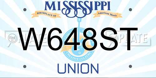 W648ST Mississippi License Plate