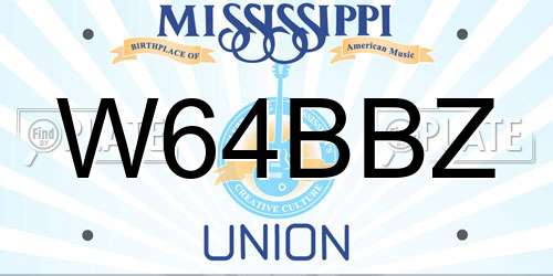 W64BBZ Mississippi License Plate