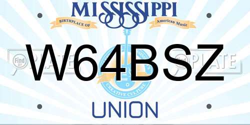 W64BSZ Mississippi License Plate