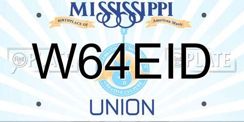 W64EID Mississippi License Plate
