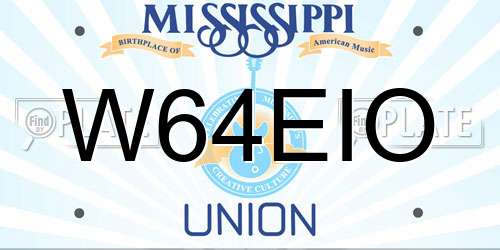 W64EIO Mississippi License Plate