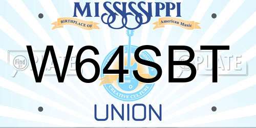 W64SBT Mississippi License Plate