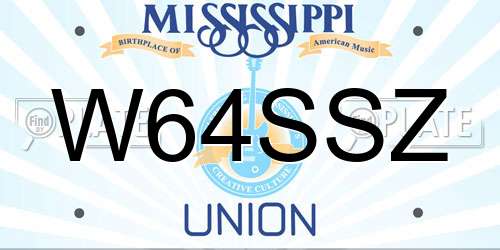 W64SSZ Mississippi License Plate