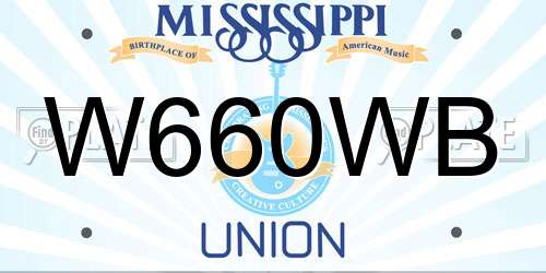 W660WB Mississippi License Plate