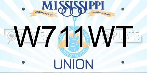 W711WT Mississippi License Plate