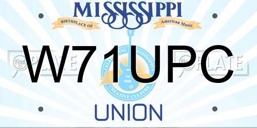 W71UPC Mississippi License Plate
