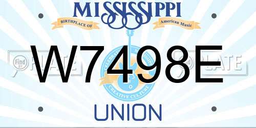 W7498E Mississippi License Plate