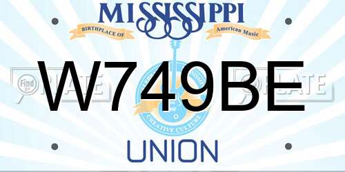 W749BE Mississippi License Plate
