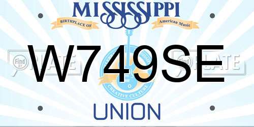 W749SE Mississippi License Plate